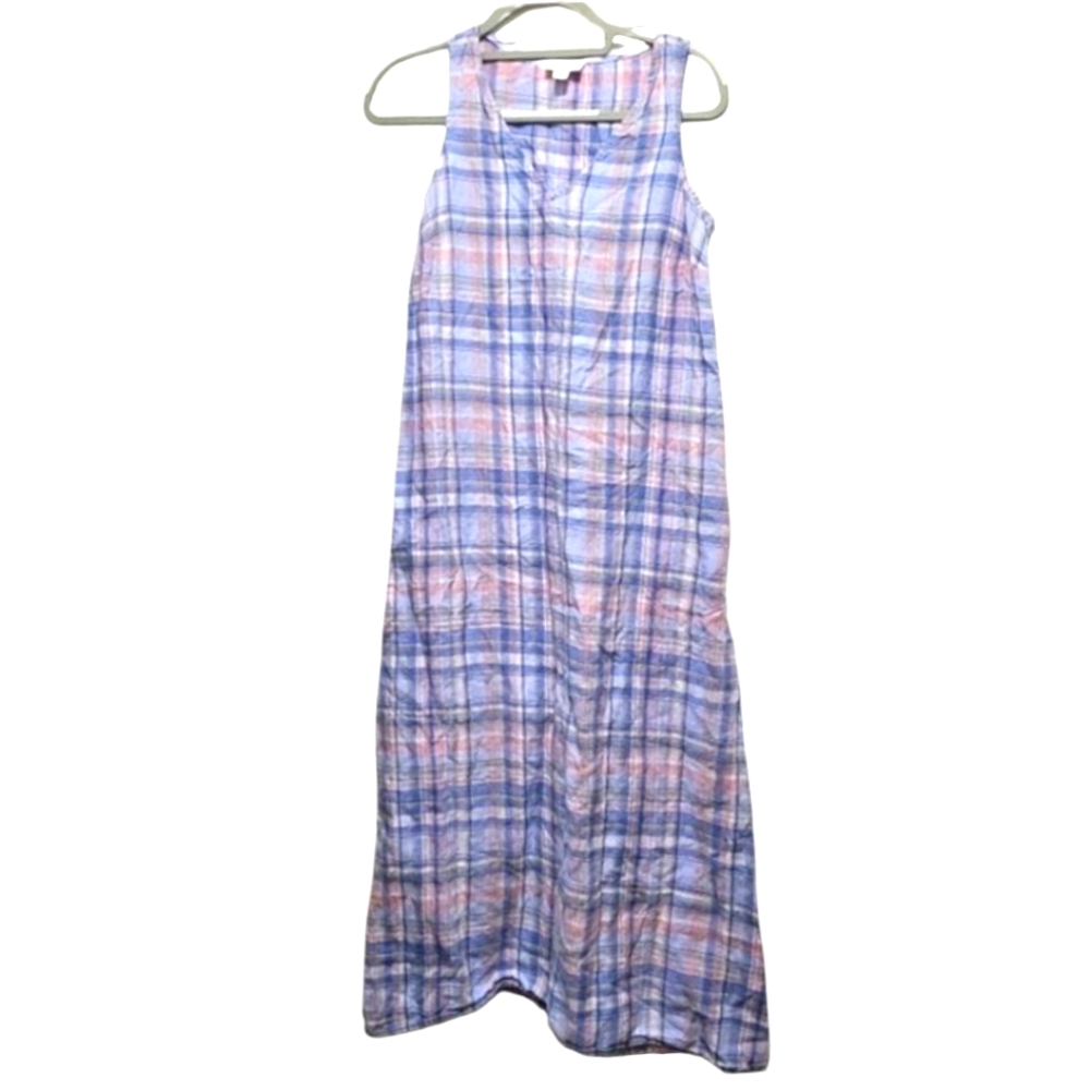 J.Jill‎ love linen madras dress 100% linen Size XS